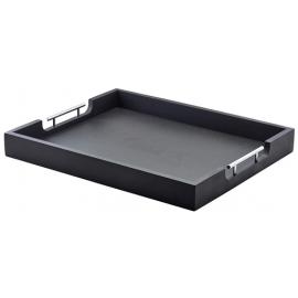 Serving Tray With Metal Handles - Butlers - Oblong - Acacia Wood - Black - 54.5cm (21.5&quot;)
