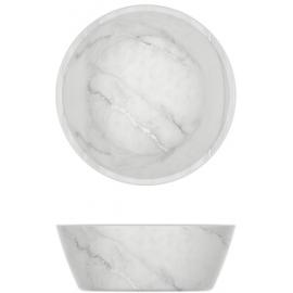 Round Bowl - Melamine - Marble Effect - Agra - White - 13cm (5&quot;) - 30cl (10.5oz)