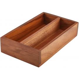 Cutlery Tray - 2 Compartment - Acacia Wood