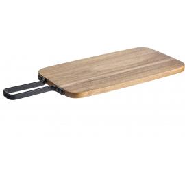 Paddle Board - Rectangular - Acacia Wood - Wire Handle - 38.5x21.5cm (15.2x8.5&quot;)