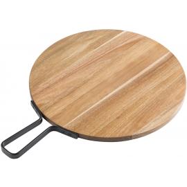 Paddle Board - Round - Acacia Wood - Wire Handle - 35.5cm (14&quot;)
