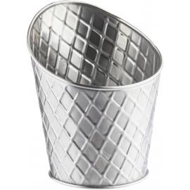 Serving Cup - Slanted - Stainless Steel - Lattice - 9.5cm (3.7&quot;)