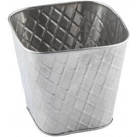 Serving Cup - Square - Stainless Steel - Lattice - 10cm (4&quot;)