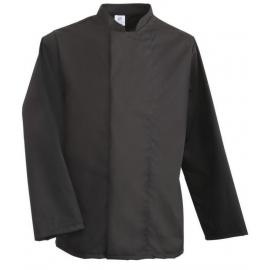 Chefs Jacket - Concealed Stud Fastening - Long Sleeve - Black - X Large (46-48")