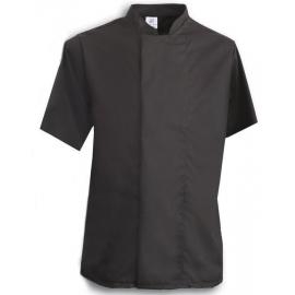 Chefs Jacket - Concealed Stud Fastening - Short Sleeve - Black - 2X Large