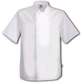 Chefs Jacket - Concealed Stud Fastening - Short Sleeve - White - Small