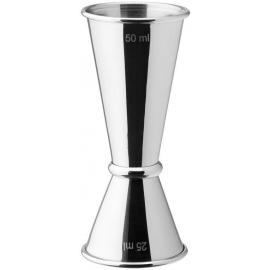 Jigger - Classic Double Ended - Stainless Steel - 25 & 50ml - NON CE