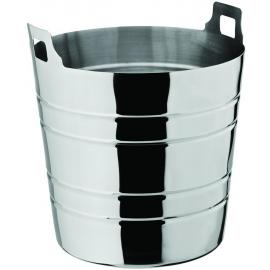Wine & Champagne Bucket with Fixed Handles - Ribbed - Stainless Steel - Tulip - 20cm (8&quot;)