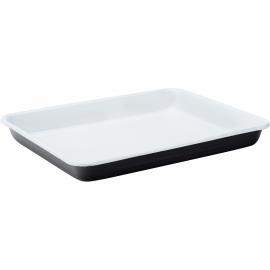 Baking Tray - Enamel - White and Black - 28cm (11&quot;)