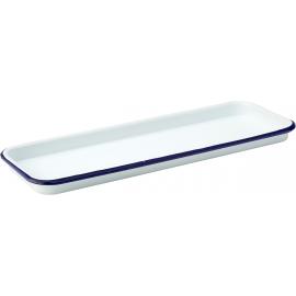 Baking Tray - Enamel - White and Blue - 35cm (13.75&quot;)