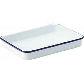 Baking Tray - Enamel - White and Blue - 17cm (6.75&quot;)