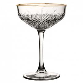 Champagne Coupe Glass - Gold Rim - Timeless Vintage - 27cl (9.5oz)