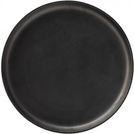 Round Plate - Porcelain - Raw - Black - 25cm (10&quot;)