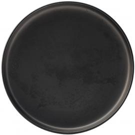 Round Plate - Porcelain - Raw - Black - 20cm (8&quot;)