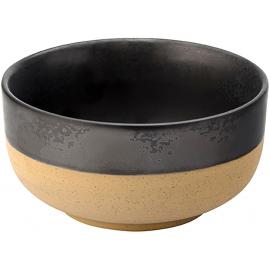 Rice Bowl - Porcelain - Raw - Black & Sand - 12.5cm (5&quot;)