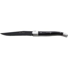 Steak Knife - Laguiole - Black Wood Handle - Black Blade - 23cm (9&quot;)