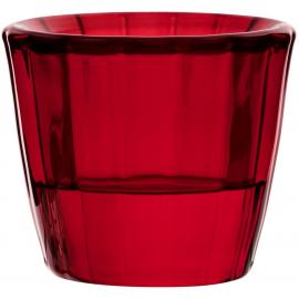 Tealight Holder - Ribbed - Red - 6.8cm (2.7&quot;)