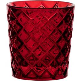 Tealight Holder - Criss Cross - Red - 6.2cm (2.4")