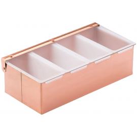 Condiment Holder - Copper Plated - 4 Compartment - 30cm (11.75&quot;)