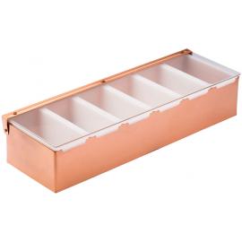 Condiment Holder - Copper Plated - 6 Compartment - 44.5cm (17.5&quot;)