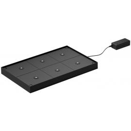 Multiple Magnetic Charging Shelf - Premium - Black - 6 Lamp