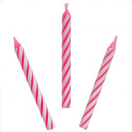 Birthday Candles - Pink Candy Stripe  - 6.4cm (2.5&quot;)