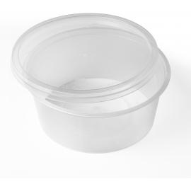 Microwavable Food Container - Round - with Lid - Clear Plastic - 34cl (12oz)