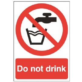 Do Not Drink  Water Sign - Self Adhesive - 7.5cm (3&quot;)