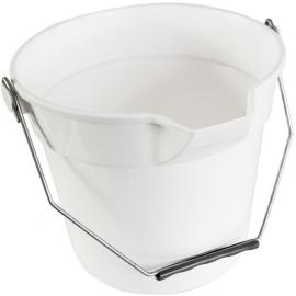 Plastic Bucket With Spout - Round - White - 10L (2.2 gal)