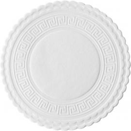 Coaster - White - Patterned - Waxed Back - 8.2cm (3.23&quot;)
