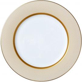 Wide Rim Plate - Diamond - White & Gold - 30cm (11.75")