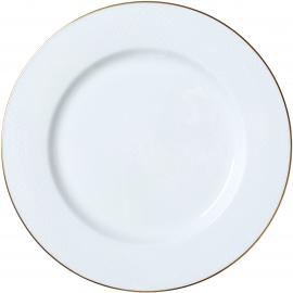 Wide Rim Plate - Diamond - White & Gold - 30cm (11.75")