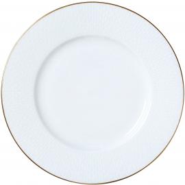 Wide Rim Plate - Diamond - White & Gold - 22cm (8.75")