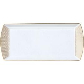 Buffet Tray - Rectangular - White & Gold - Diamond - 34cm (13.4")