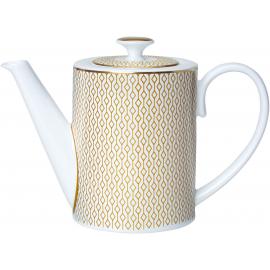 Connoisseur Tea or Coffee Pot - With Teapot Infuser - Diamond - White & Gold - 45cl (15.75oz)