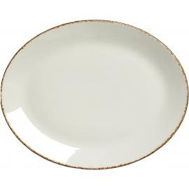 Coupe Plate - Oval - Brown Dapple - 34.25cm (13.5")