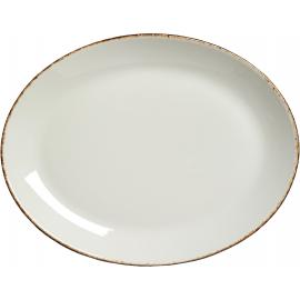 Coupe Plate - Oval - Brown Dapple - 30.5cm (12")