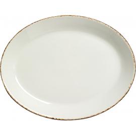 Coupe Plate - Oval - Brown Dapple - 20.25cm (8")