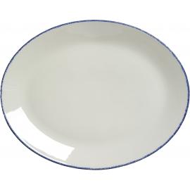 Coupe Plate - Oval - Blue Dapple - 34.25cm (13.5")