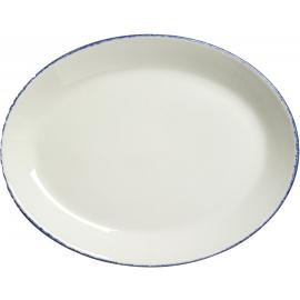 Coupe Plate - Oval - Blue Dapple - 28cm (11")