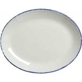 Coupe Plate - Oval - Blue Dapple - 20.25cm (8")