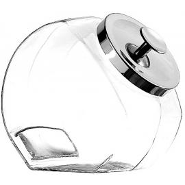 "Penny Candy" Angled Storage Jar - With Chrome Lid - 3.8L (134oz)