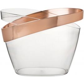 Wine & Champagne Bucket - Copper Banded - Polycarbonate - Clear - 30cm (12&quot;)