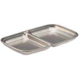 Dip Dish - 2 Section - Stainless Steel - Artemis - 15.5x9cm (6x3.5&quot;)