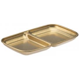 Dip Dish - 2 Section - Stainless Steel - Artemis - Gold - 15.5x9cm (6x3.5&quot;)