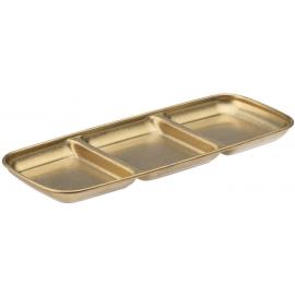 Dip Dish - 3 Section - Stainless Steel - Artemis - Gold - 22.5x9cm (9x3.5&quot;)