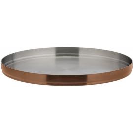 Round Plate - Stainless Steel - Brushed Copper - 23cm (9&quot;)
