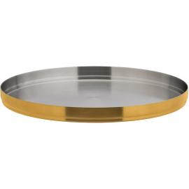 Round Plate - Stainless Steel - Brushed Gold - 23cm (9&quot;)