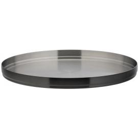 Round Plate - Stainless Steel - Brushed Black - 23cm (9")