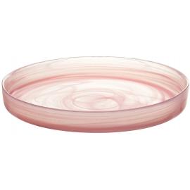 Round Plate - Glass - Asos - Pink - 21cm (8.25")
